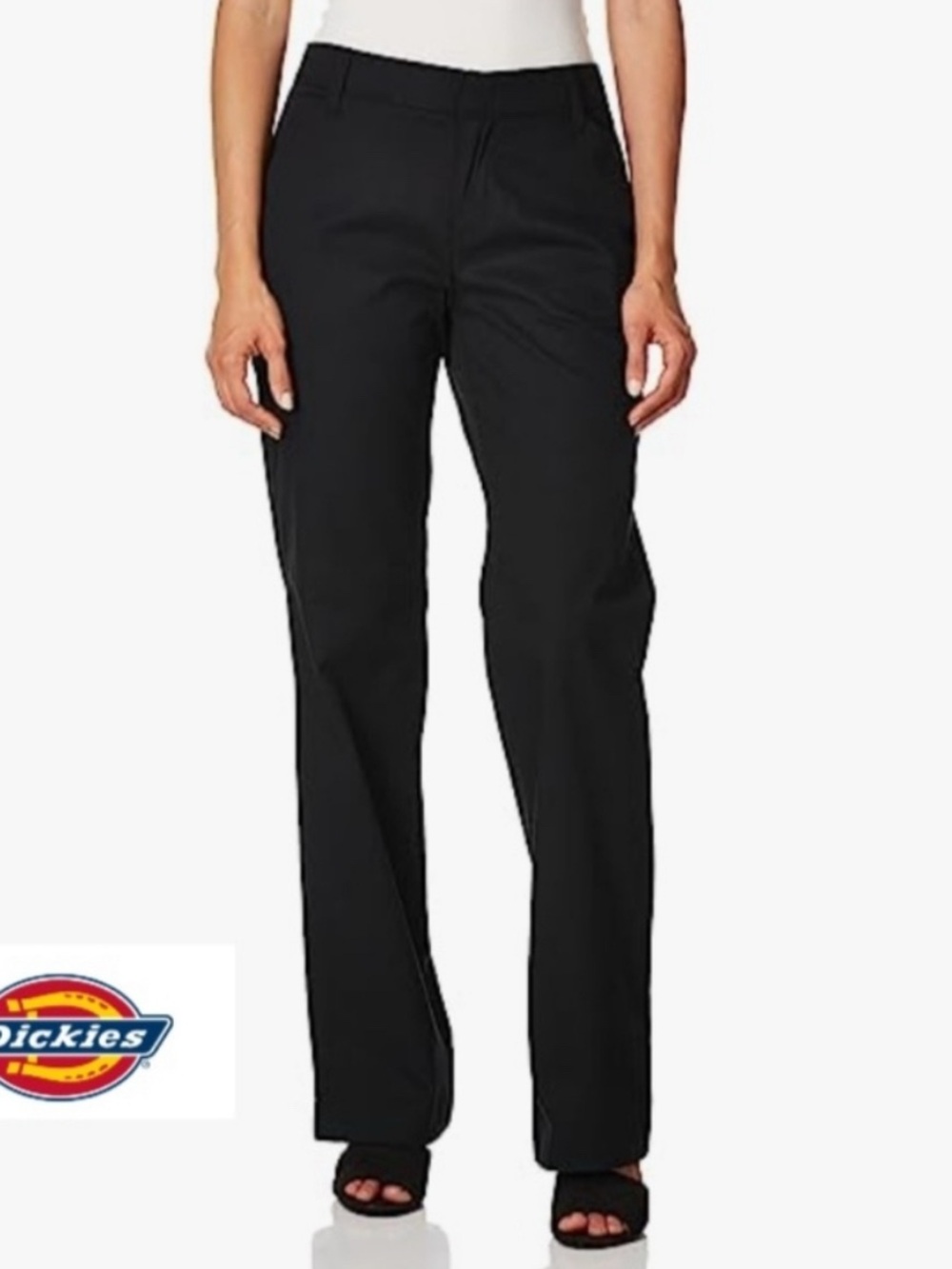 Dickies Women's Stretch Twill Relaxed Fit Straight Leg Pants